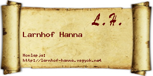 Larnhof Hanna névjegykártya
